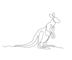 abstract Kangaroo Continuous One Line Drawing