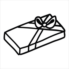 Love gift box doodle illustration, suitable for icon, logo or graphic design elements