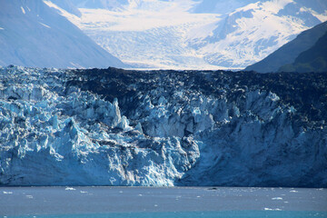Alaska, glacier edge of the Harvard Glacier in College Fjord a large tidewater glacier in the...
