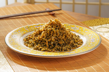 Yibin sprouts in a yellow porcelain plate