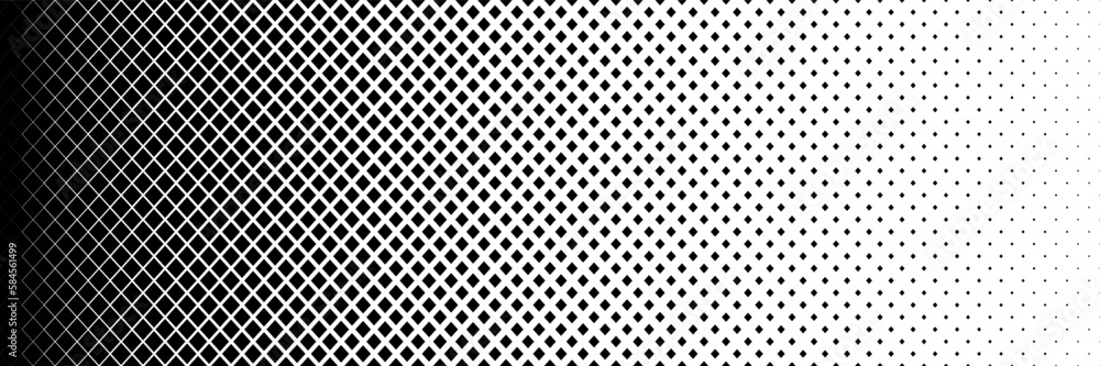 Poster horizontal black halftone of diamond shape design for pattern and background.