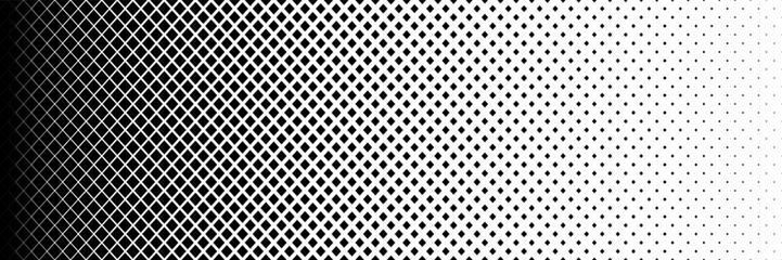 horizontal black halftone of diamond shape design for pattern and background. - obrazy, fototapety, plakaty