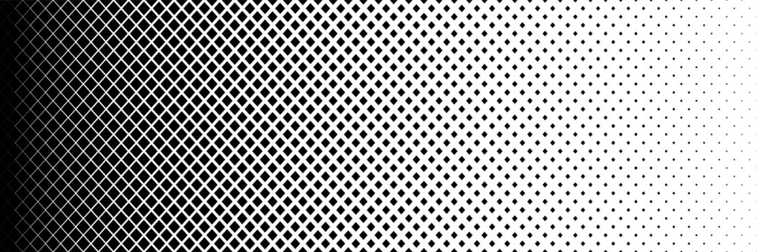 horizontal black halftone of diamond shape design for pattern and background.