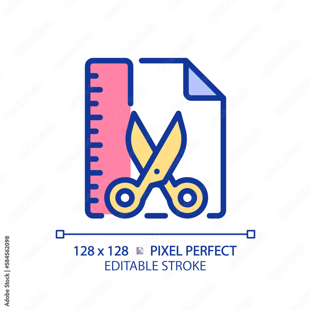 Poster diy stem pixel perfect rgb color icon. development activity. school students activities. interaction