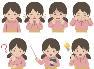 少女の表情セット　私服