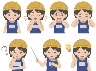 少女の表情セット　スクール水着