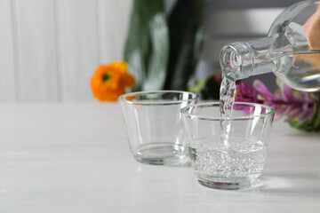 Traditional Japanese alcoholic drink - Sake, traditional asian drinks concept