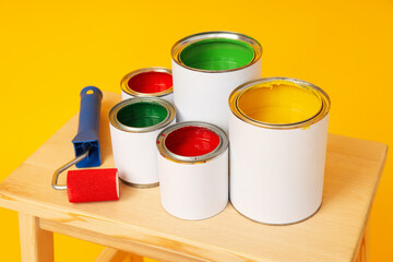 Tools for art and repairing - paint, paint in can