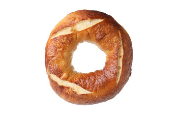 Concept of tasty bakery - bagel, isolated on white background