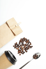 Blank paper cup, composition for delivery and take away concept