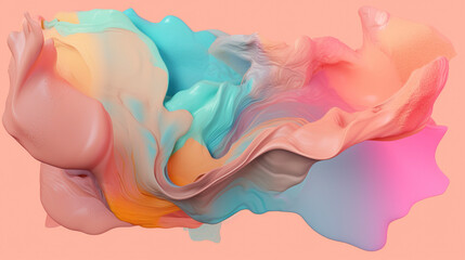 Obraz premium AI art gradient colors paint liquid グラデーションペイント