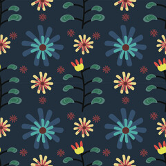 Flower vector ilustration seamless patern.Great for textile,fabric,wrapping paper,and any print.Vintages style.