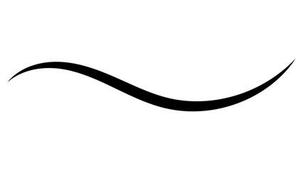 Swoosh line underline, curly calligraphy stroke, elegant decoration drawn swirl