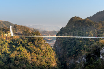 Admire the Bach Long Glass Bridge from above. This is the world's longest walking glass bridge in Vietnam