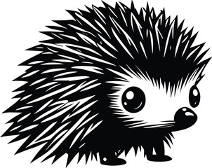 Hedgehog Logo Monochrome Design Style
