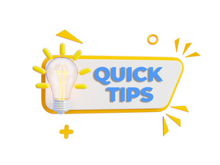 Quick tips badge icon 3d render cutout