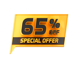 Special offer 65 percent off 3d promotion banner cutout