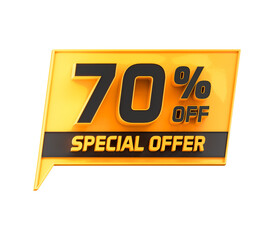 Special offer 70 percent off 3d promotion banner cutout