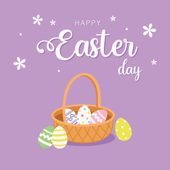 Happy Easter day banner. Vector illustration