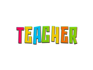 Happy Teachers day 3d text cutout