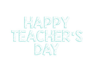 Happy Teachers day 3d text cutout