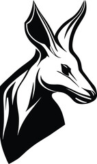 Kangaroo Logo Monochrome Design Style
