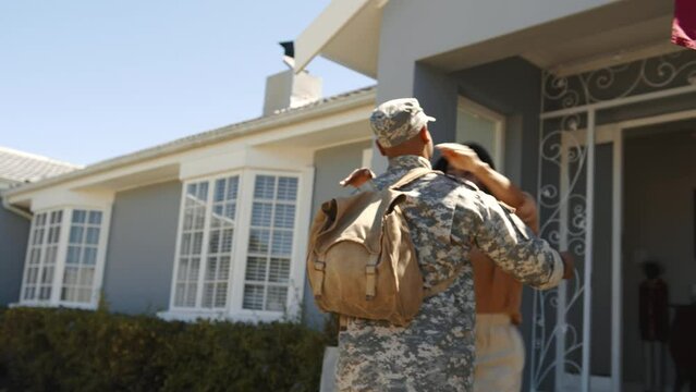 Romantic reunion: Military wife welcomes her husband back from the US Marines in a surprise homecoming