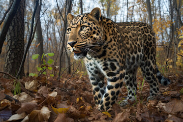 Amur leopard rare animal, generated AI, generated, AI