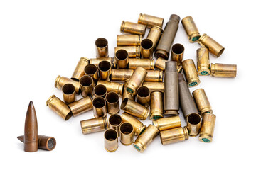 7.62 caliber bullet and bullet cartridges casings