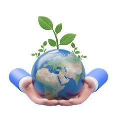 Green earth concept save the world cutout