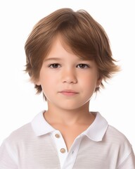 Passbild biometrisch Kind Gesicht für behördlichen Ausweis Nahaufnahme, ai generativ
