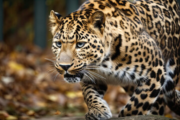 Obraz na płótnie Canvas rare animal amur leopard, generated AI, generated, AI