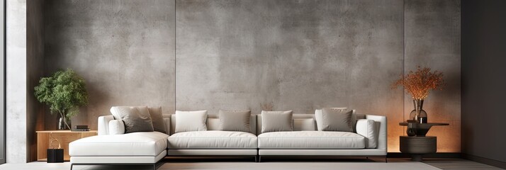 Contemporary Blend  Stylish Beige Sofa in Modern Apartment Interior Design, Generative AI