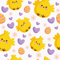 pattern with chickens on a white background