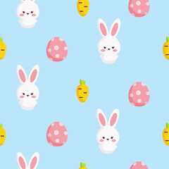 Easter pattern with rabbits and eggs