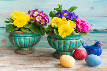 Easter still life with spring flowers