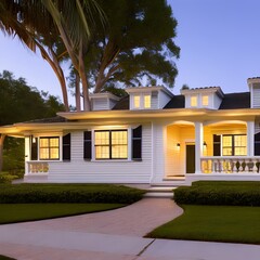 Obraz premium Beautiful colonial house11, Generative AI