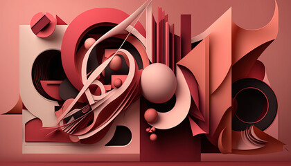 modern pop art rendering 3d art various colors generative ai