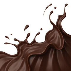 Chocolate  splasht png file , 3D Rendering, 3D illustration