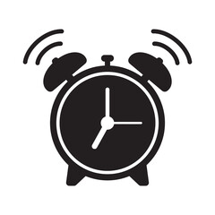 Ringing alarm clock icon. Alarm clock icon, retro alarm clock vector illustration.