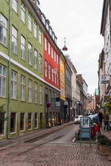Fototapeta na wymiar Colorful houses in the historical city center of Copenhagen, Denmark