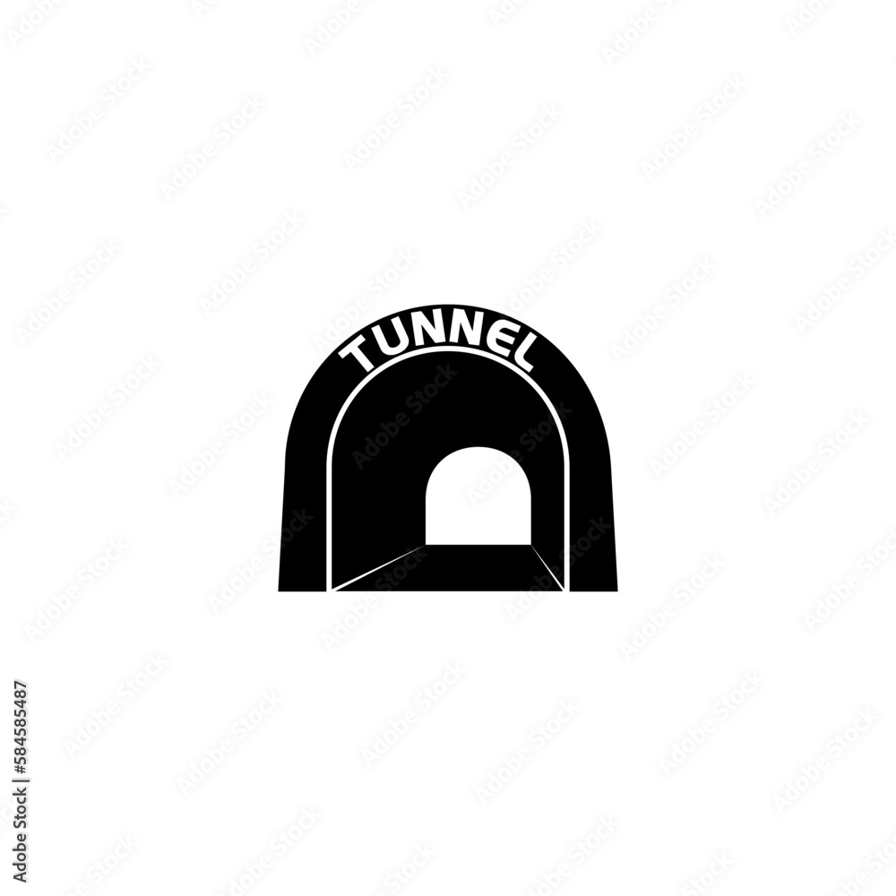 Poster Tunnel road icon logo isolated on white background