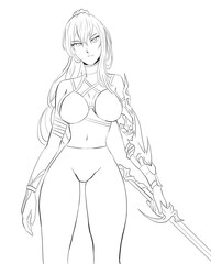 Anime girl with a black hair