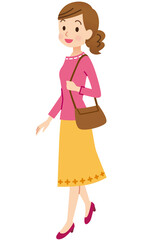 お出かけする若い女性　通勤　ショッピング