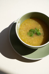 Healthy vegetable soup bowl. Vegetarian soup