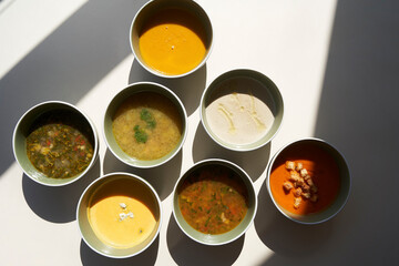 Vegetable cream soup bowl. Vegetarian soup