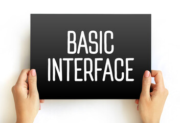 Basic Interface text on card, concept background