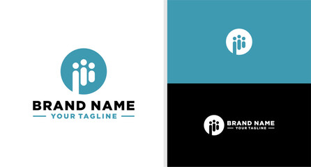 LETTER P LOGO PEOPLES STAFF SOFTWARE DITABLE