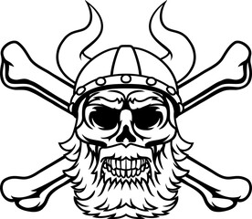 Viking Warrior Helmet Skull Pirate Cross Bones