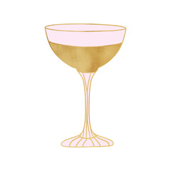 Pink And Gold Alcohol Glass